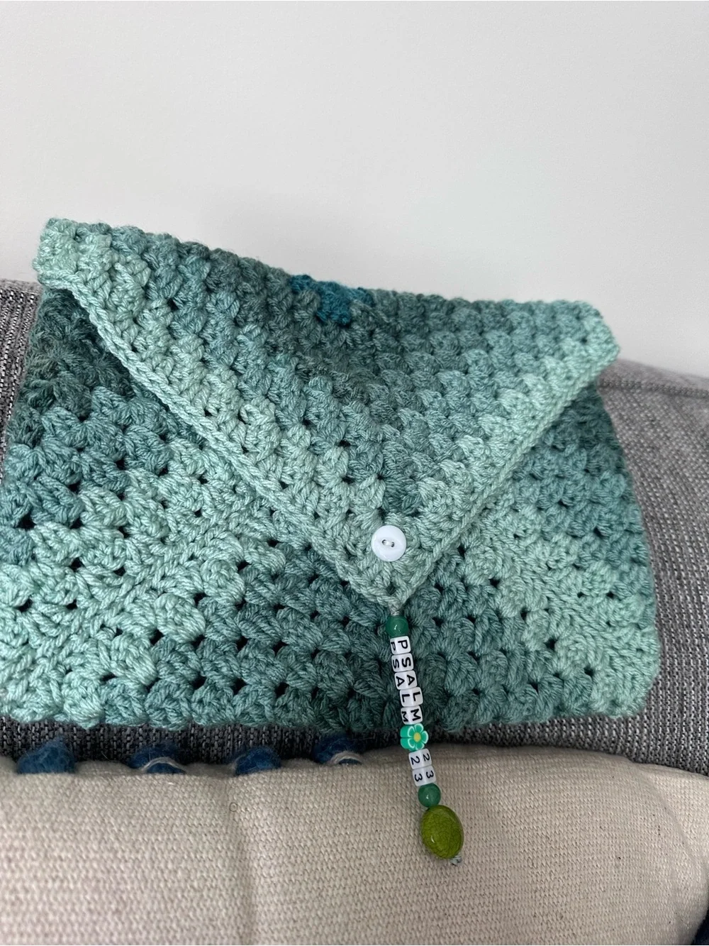 Handmade Crochet Book/Bible/iPad Cover - Seafoam Green